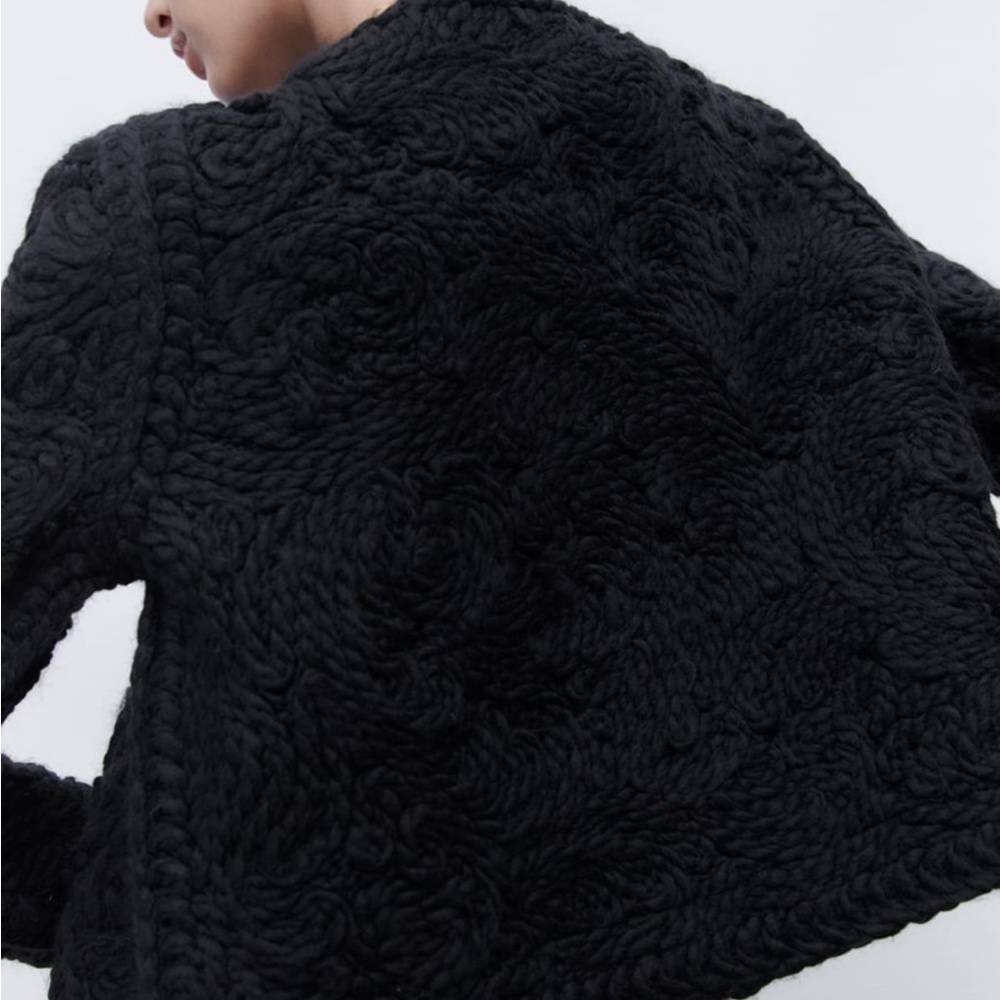 Zara Wool Blend Cropped Cardigan